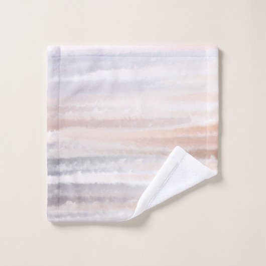 Sandy Beach Summer Tan Abstrakte Wasserfarbe Badhandtuch Set (Waschlappen)