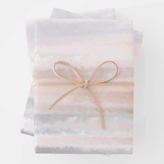 Sandy Beach Summer Tan Abstrakte Wasserfarbe Geschenkpapier Set (Beispiel)