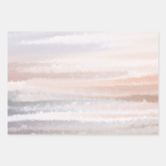 Sandy Beach Summer Tan Abstrakte Wasserfarbe Geschenkpapier Set (Vorderseite)