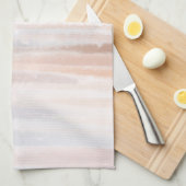 Sandy Beach Summer Tan Abstrakte Wasserfarbe Geschirrtuch (Viertel Falte)