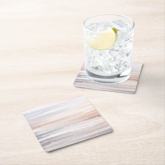 Sandy Beach Summer Tan Abstrakte Wasserfarbe Rechteckiger Pappuntersetzer (Vor Ort)