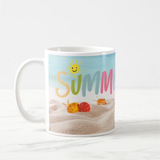 Sandy Beach Summertime Vibes Tasse! Kaffeetasse (Links)