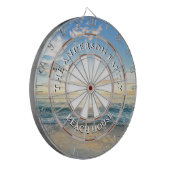 Sandy Beach Sunrise Familienname Beach House Dartscheibe (Vorderseite Links)