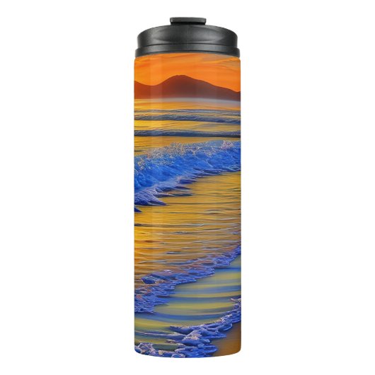 Sandy Beach Sunset Thermosbecher (Vorderseite)