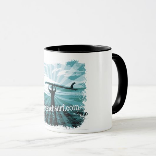 Sandy Beach Surfcoffe Tasse (VorderseiteRechts)