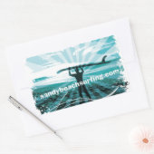 Sandy Beach Surflogo Rechteckiger Aufkleber (Umschlag)