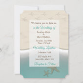 Sandy Beach Themed Foto Wedites Einladung (Vorderseite)