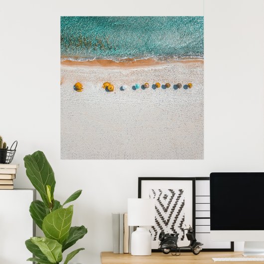 Sandy Beach Umbrella Poster (Heimbüro)