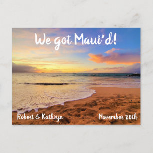 Sandy Beach und Sunset Maui'd Postkarte