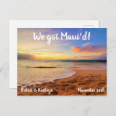Sandy Beach und Sunset Maui'd Postkarte (Vorne/Hinten)