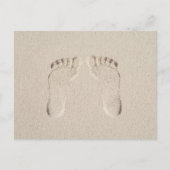 Sandy Beach Vacation Barefoot Prints Postkarte (Vorderseite)