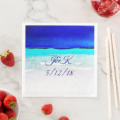 Sandy Beach Watercolor Hochzeitsessen Napkins Serviette (Beispiel)