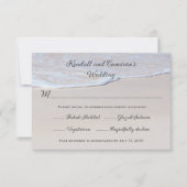 Sandy Beach Wedding RSVP Karten mit Menü (Vorderseite)
