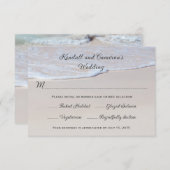Sandy Beach Wedding RSVP Karten mit Menü (Vorne/Hinten)