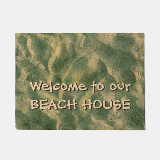 Sandy Beach Willkommen im Beach House oder einem T Fußmatte (Vorderseite)
