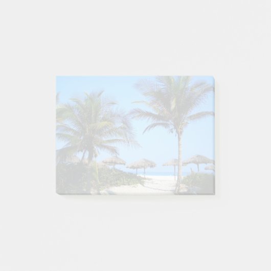 Sandy Beach With Palm Trees and An Ocean View Post-it Klebezettel (Vorderseite)