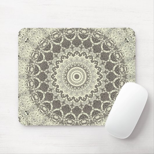 Sandy Beige Boho Beach Mandala Pattern Mousepad (Mit Mouse)