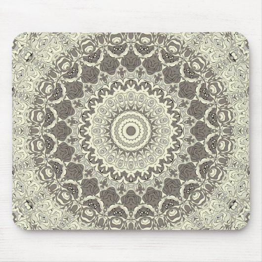 Sandy Beige Boho Beach Mandala Pattern Mousepad (Vorne)