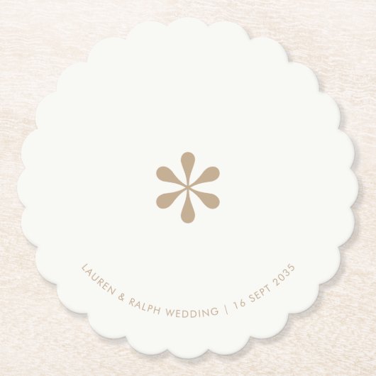 Sandy Beige | Einfaches Chic Paar Papier Untersetz Untersetzer (Vorderseite)