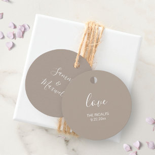 Sandy Beige Gastgeschenk Hochzeit Tags Geschenkanhänger