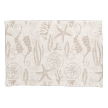 Sandy-Beige Küste HandGezeichnet Seepferd Streifen