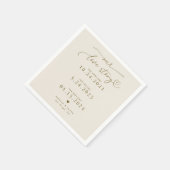 Sandy Beige Unsere Liebe Story Elegante Script Wed Serviette (Ecke)