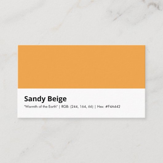 Sandy Beige | "Wärme der Erde" Gelb Visitenkarte (Vorderseite)
