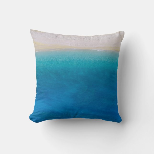 Sandy Blue Beach Theme Theme Theme Kissen (Vorderseite)