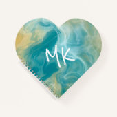 Sandy Brown Ocean Blue Fluid Art Notizblock (Vorderseite)