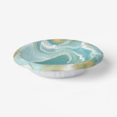 Sandy Brown Ocean Blue Marble Fluid Art Pappteller (Gewinkelt)