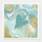 Sandy Brown Ocean Blue Marble Fluid Art Serviette (Vorderseite)