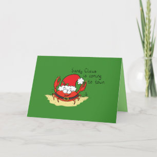Sandy Claws Crab Santa Christmas Card Karte