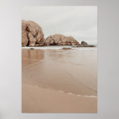 Sandy coast with rocks, beige minimalist aesthetic poster (Vorne)