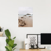 Sandy coast with rocks, moody ocean aesthetic poster (Heimbüro)