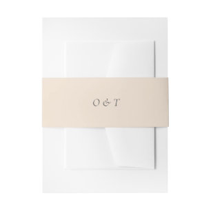 Sandy Coastal Beach Classy Beige Monogramme Hochze Einladungsbanderole