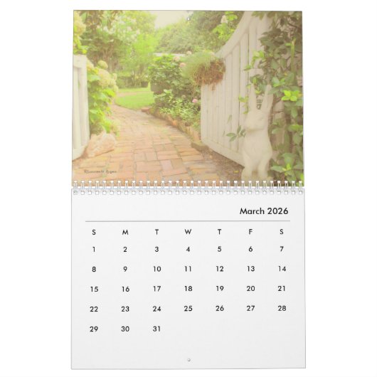 Sandy Footpaths & Picket Fences - 2026 Calendar Kalender (Mär 2026)