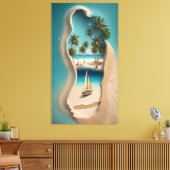 Sandy Footprint Paradise: A Tropical Escape Leinwanddruck (Insitu (Wohnzimmer))