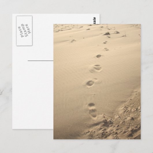 Sandy Footprints Postkarte (Vorne/Hinten)