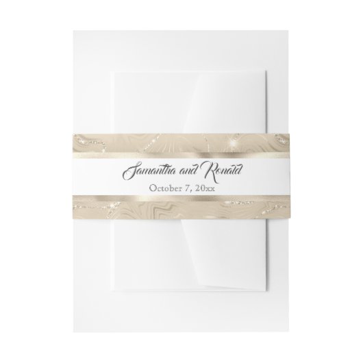 Sandy Gold Imitate Hochzeit Einladungsbanderole (Vorderseite Beispiel)