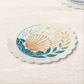 Sandy Gradient Seashell Untersetzer in Aquamarin u (angewinkelt)