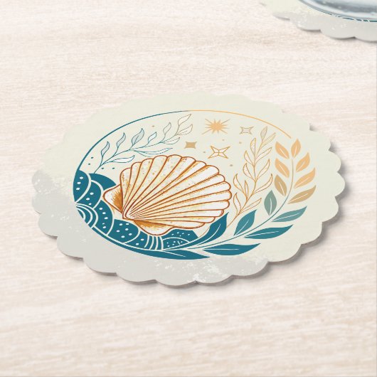 Sandy Gradient Seashell Untersetzer in Aquamarin u (angewinkelt)