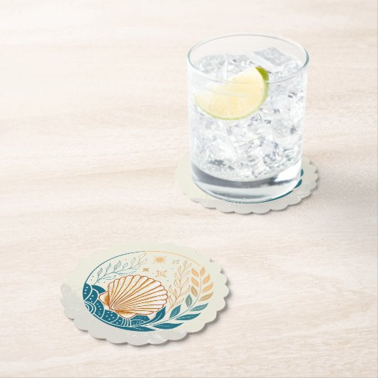 Sandy Gradient Seashell Untersetzer in Aquamarin u (Vor Ort)