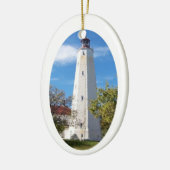 Sandy-Haken-Leuchtturm Keramik Ornament (Links)