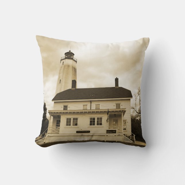 Sandy-Haken-Leuchtturm Kissen (Vorderseite)