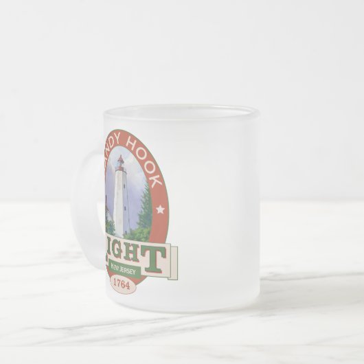 Sandy-Haken-Leuchtturm Mattglastasse (Vorderseite Links)