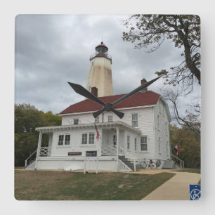 Sandy-Haken-Leuchtturm Quadratische Wanduhr