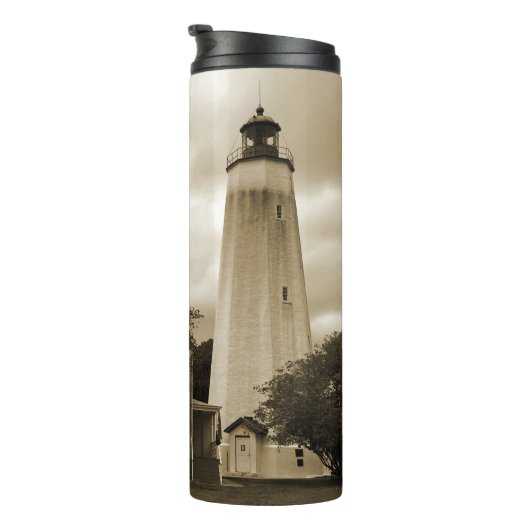 Sandy-Haken-Leuchtturm Thermosbecher (Nach rechts gedreht)
