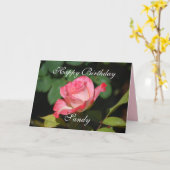 Sandy Happy Birthday Pink und White Rose Karte (Gelbe Blume)