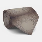 Sandy Hearts Pattern Neck Tie Krawatte (Gerollt)