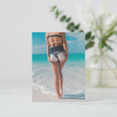 SANDY HINTERN BEACH MÄDCHENKARTEN POSTKARTE (Stehend Vorderseite)